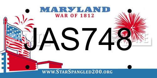 JAS748 Maryland License Plate