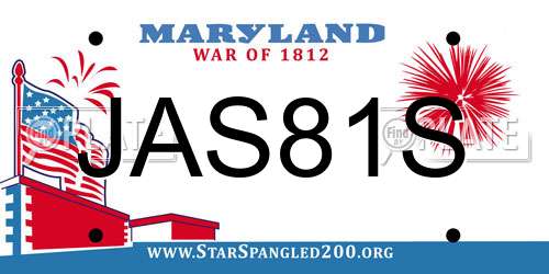 JAS81S Maryland License Plate