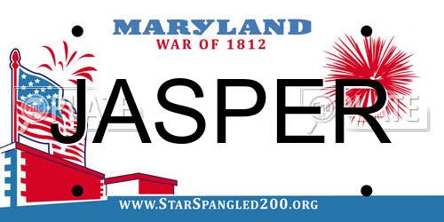 JASPER Maryland License Plate