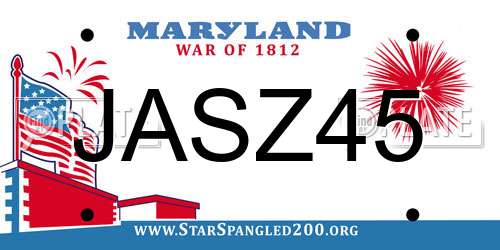 JASZ45 Maryland License Plate