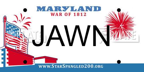 JAWN Maryland License Plate