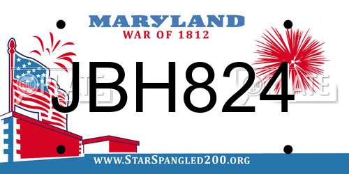 JBH824 Maryland License Plate