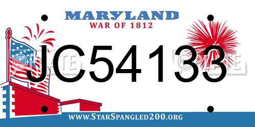 JC54133 Maryland License Plate