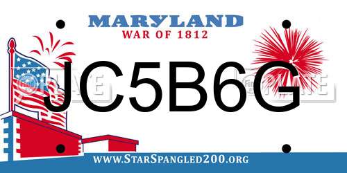 JC5B6G Maryland License Plate