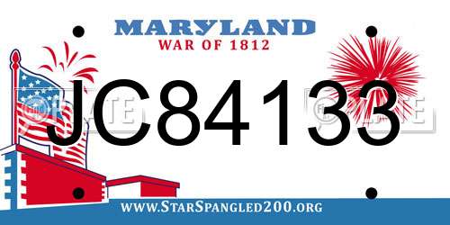 JC84133 Maryland License Plate