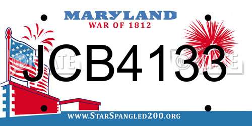 JCB4133 Maryland License Plate