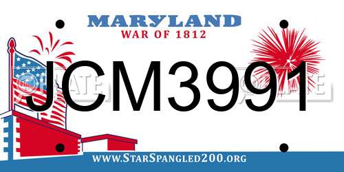 JCM3991 Maryland License Plate