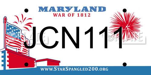 JCN111 Maryland License Plate