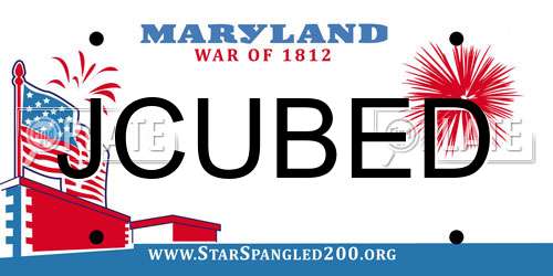 JCUBED Maryland License Plate