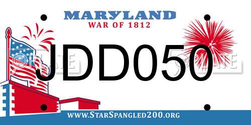 JDD050 Maryland License Plate