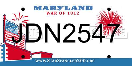 JDN2547 Maryland License Plate