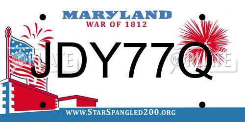 JDY77Q Maryland License Plate