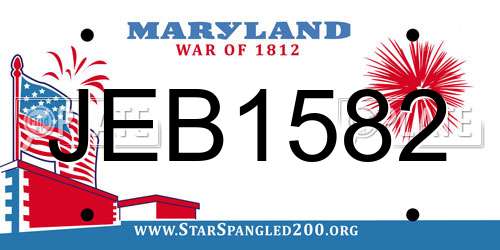 JEB1582 Maryland License Plate
