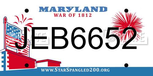 JEB6652 Maryland License Plate