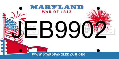 JEB9902 Maryland License Plate