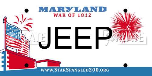 JEEP Maryland License Plate