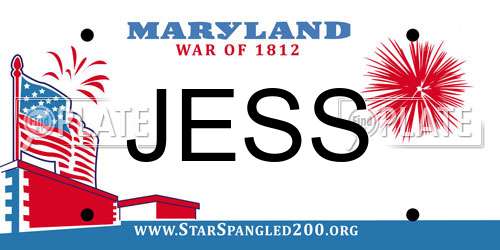 JESS Maryland License Plate