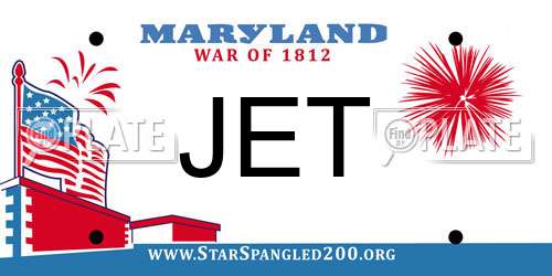 JET Maryland License Plate