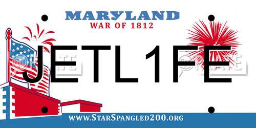 JETL1FE Maryland License Plate
