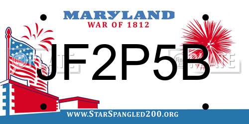JF2P5B Maryland License Plate