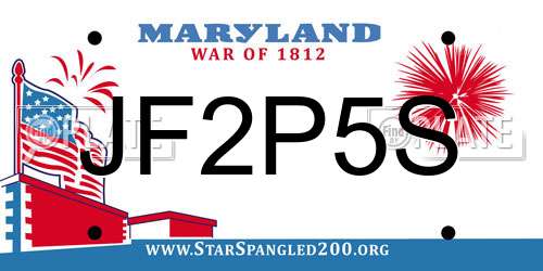 JF2P5S Maryland License Plate