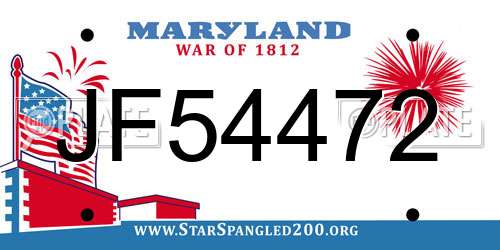 JF54472 Maryland License Plate