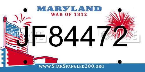 JF84472 Maryland License Plate