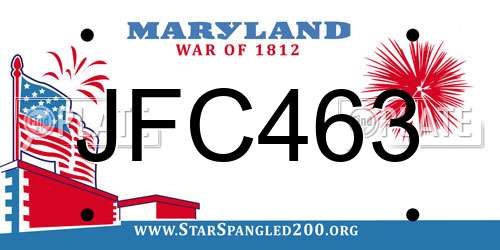 JFC463 Maryland License Plate