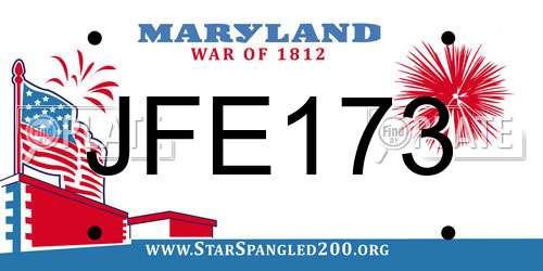 JFE173 Maryland License Plate
