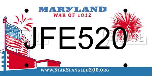 JFE520 Maryland License Plate