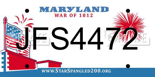 JFS4472 Maryland License Plate
