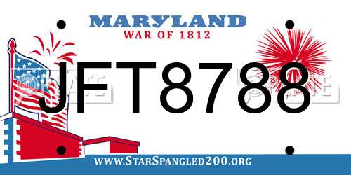 JFT8788 Maryland License Plate