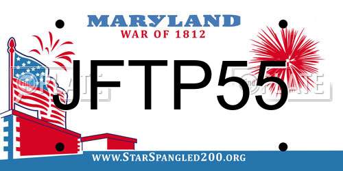 JFTP55 Maryland License Plate