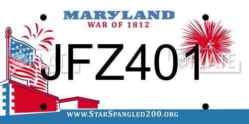 JFZ401 Maryland License Plate