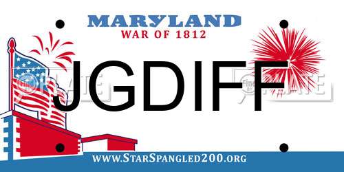 JGDIFF Maryland License Plate