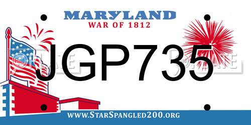 JGP735 Maryland License Plate