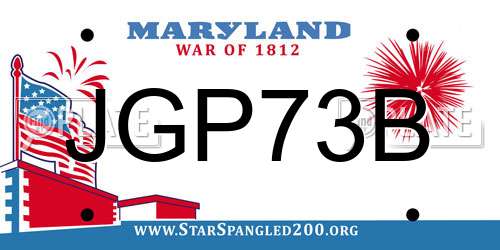JGP73B Maryland License Plate