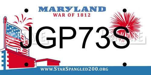 JGP73S Maryland License Plate