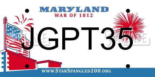 JGPT35 Maryland License Plate