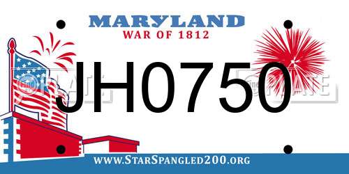 JH0750 Maryland License Plate