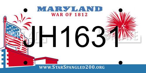 JH1631 Maryland License Plate