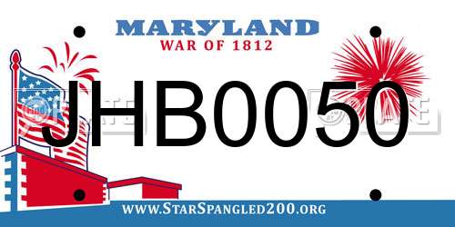 JHB0050 Maryland License Plate