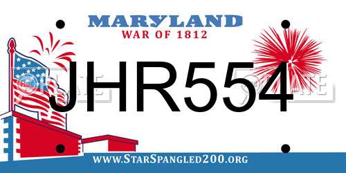 JHR554 Maryland License Plate