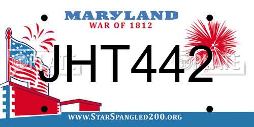 JHT442 Maryland License Plate