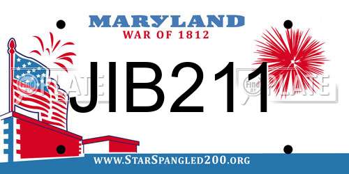 JIB211 Maryland License Plate