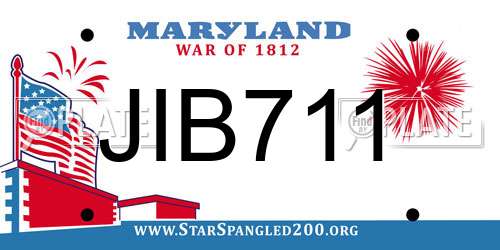 JIB711 Maryland License Plate