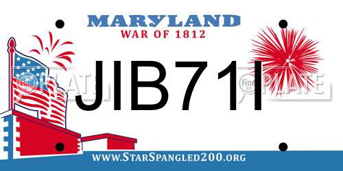 JIB71I Maryland License Plate