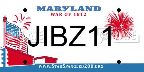 JIBZ11 Maryland License Plate