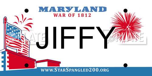JIFFY Maryland License Plate