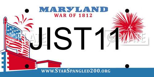 JIST11 Maryland License Plate